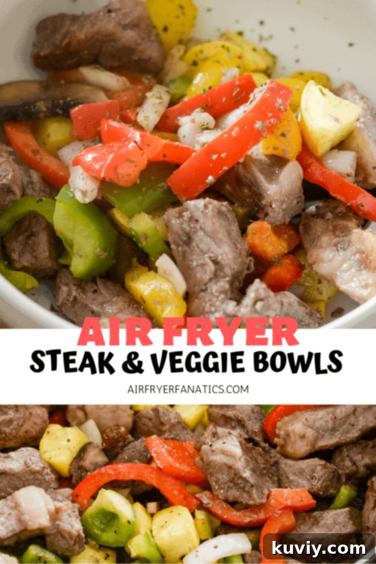 Air Fryer Steak and Vegetable Bowls
