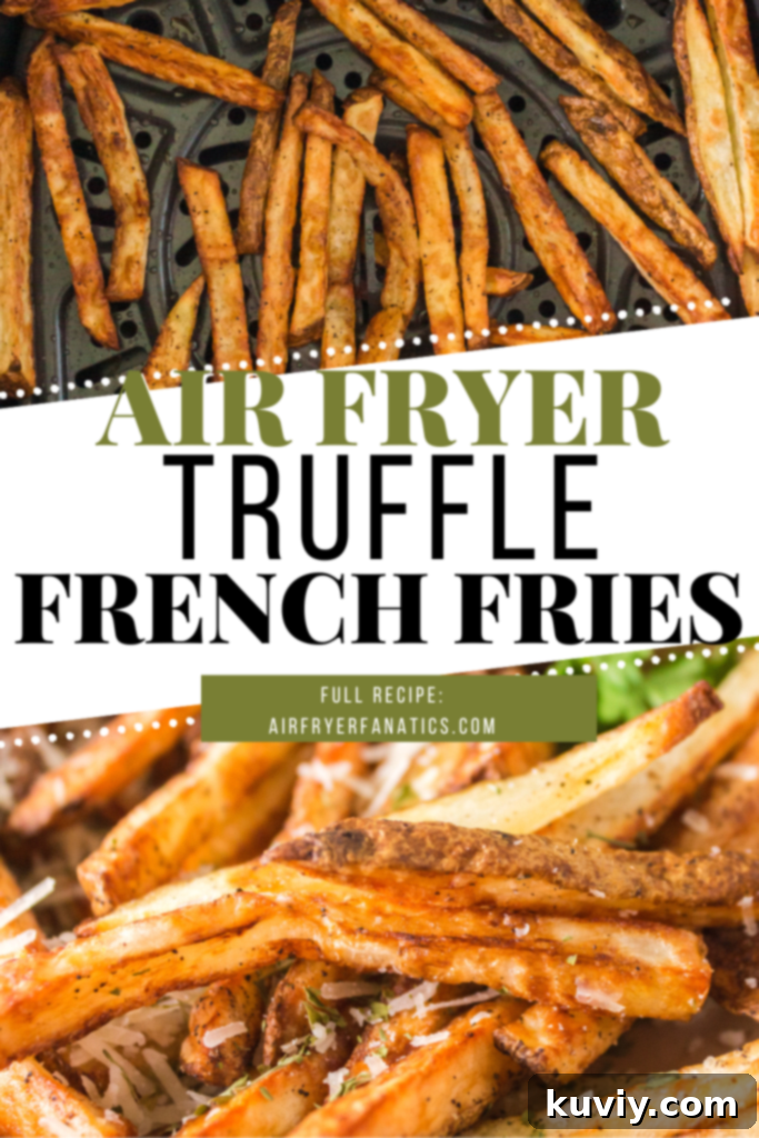 Air Fryer Truffle Fries with parmesan and parsley