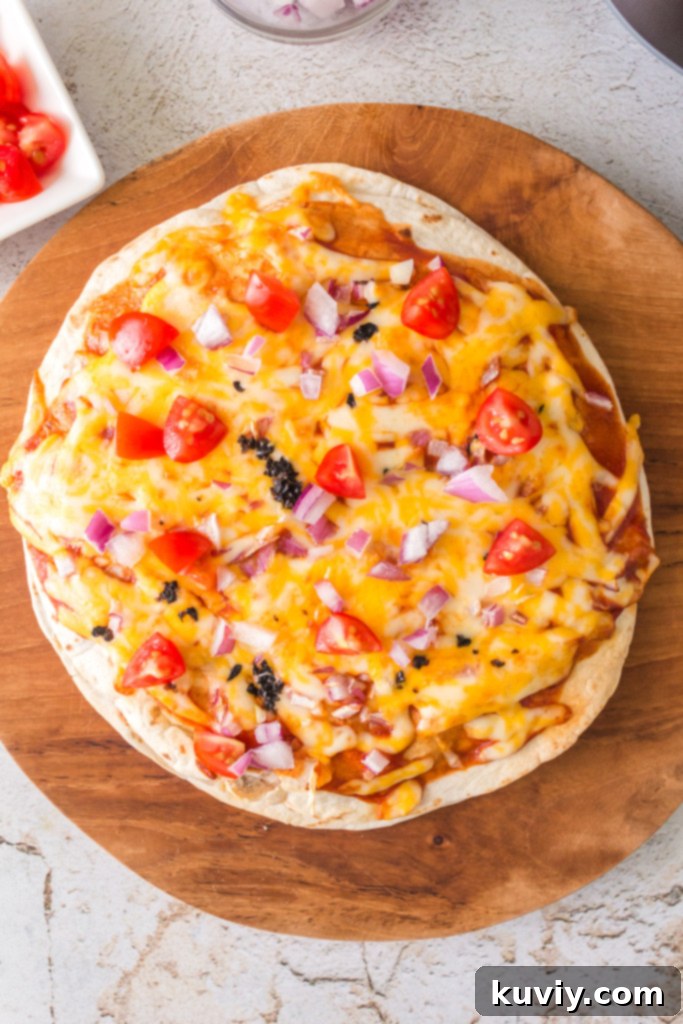 Crispy Air Fryer Mexican Pizza 2 Crispy Air Fryer Mexican Pizza ready for serving