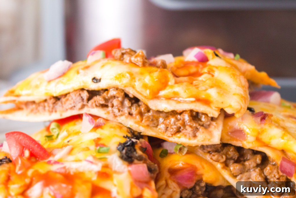 Crispy Air Fryer Mexican Pizza 5 Air Fryer Mexican Pizza with various toppings