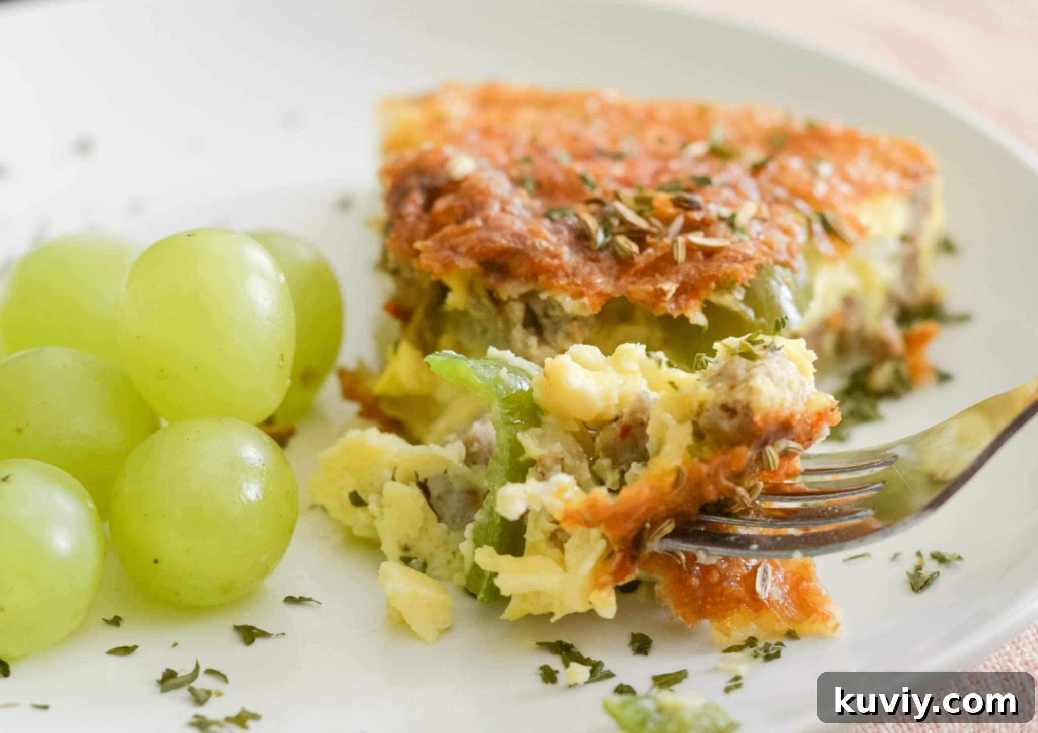 Portioned Air Fryer Low-Carb Breakfast Casserole in meal prep containers