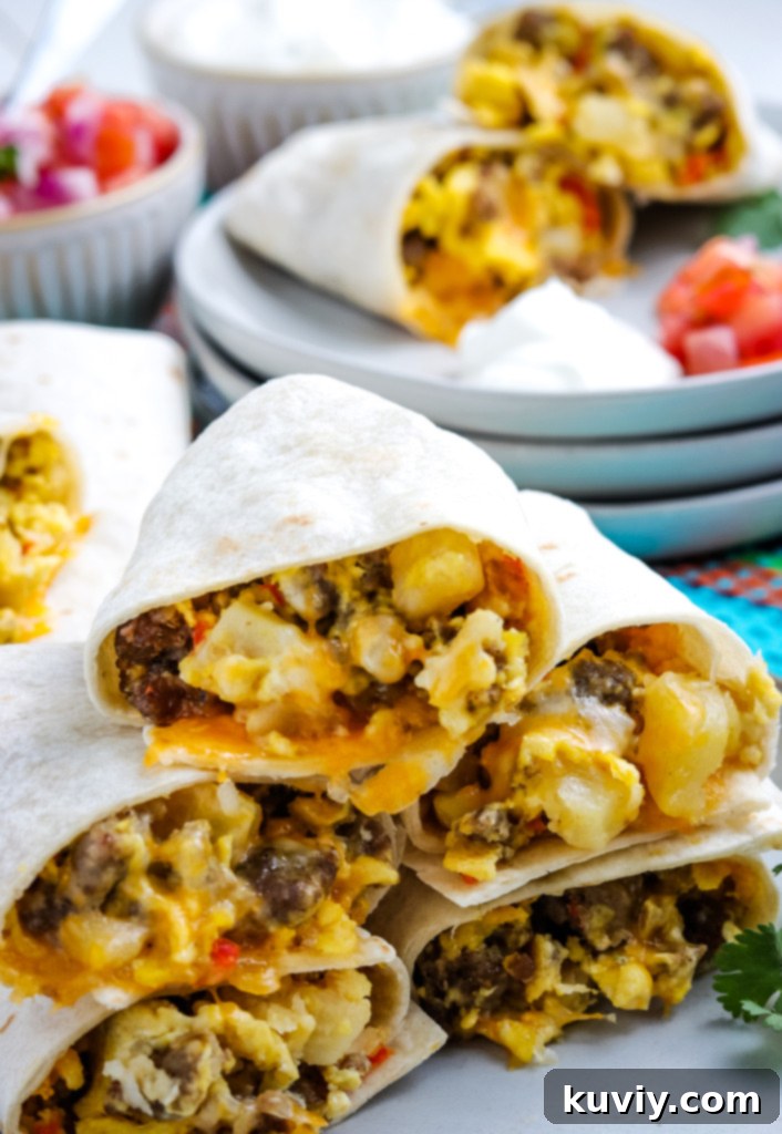 Crispy Air Fryer Breakfast Burritos
