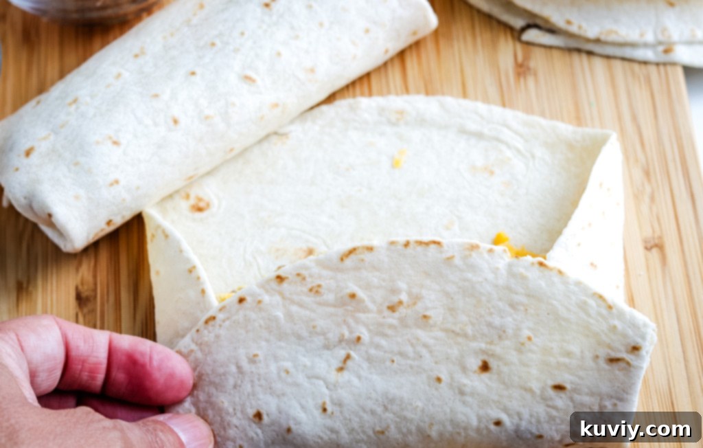 Air fryer breakfast burritos wrapped in foil