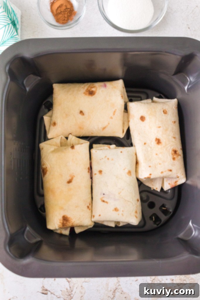 air fryer cheesecake chimichangas