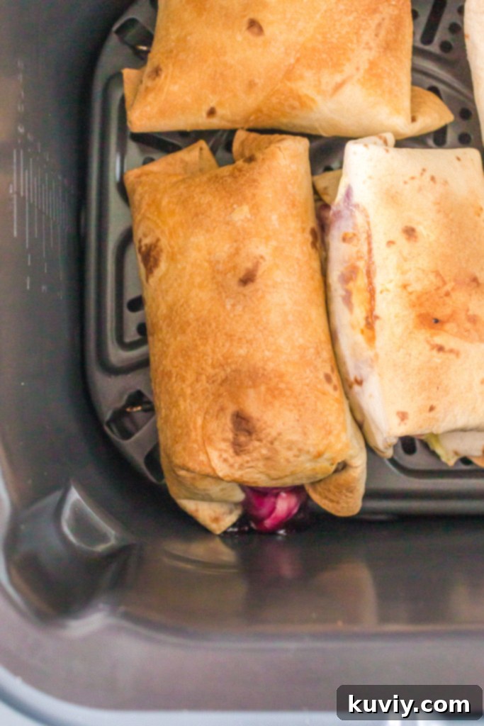 air fryer cheesecake chimichangas