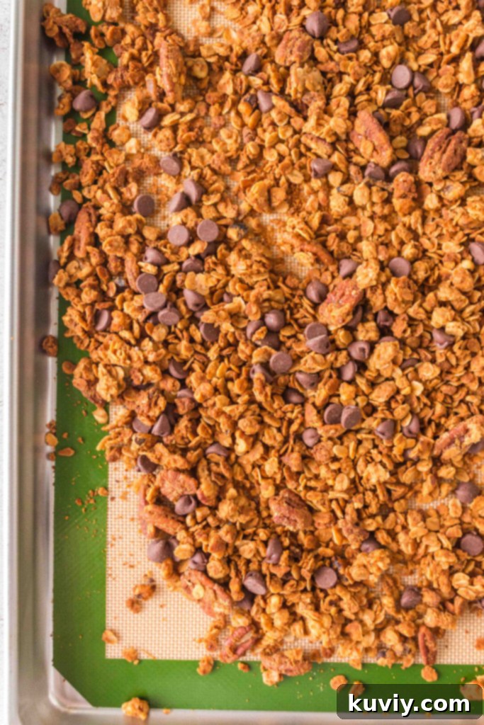 Air fryer granola stored in an airtight container