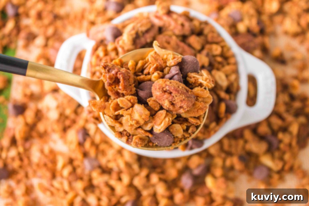 Air fryer granola served with yogurt and berries