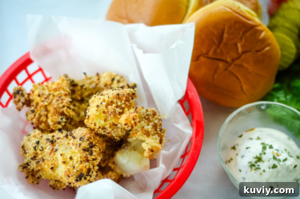 Variety of white fish fillets for sandwiches