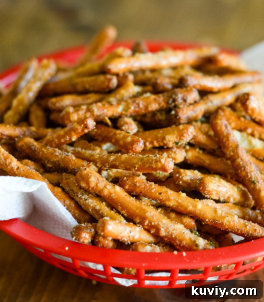 Air Fryer Seasoned Pretzels with Ranch and Garlic Powder