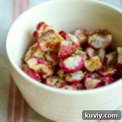 Air Fryer Radishes on a plate