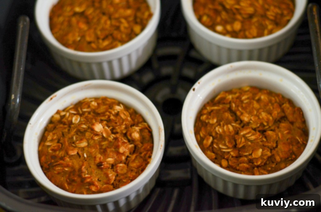 air fryer baked pumpkin oatmeal