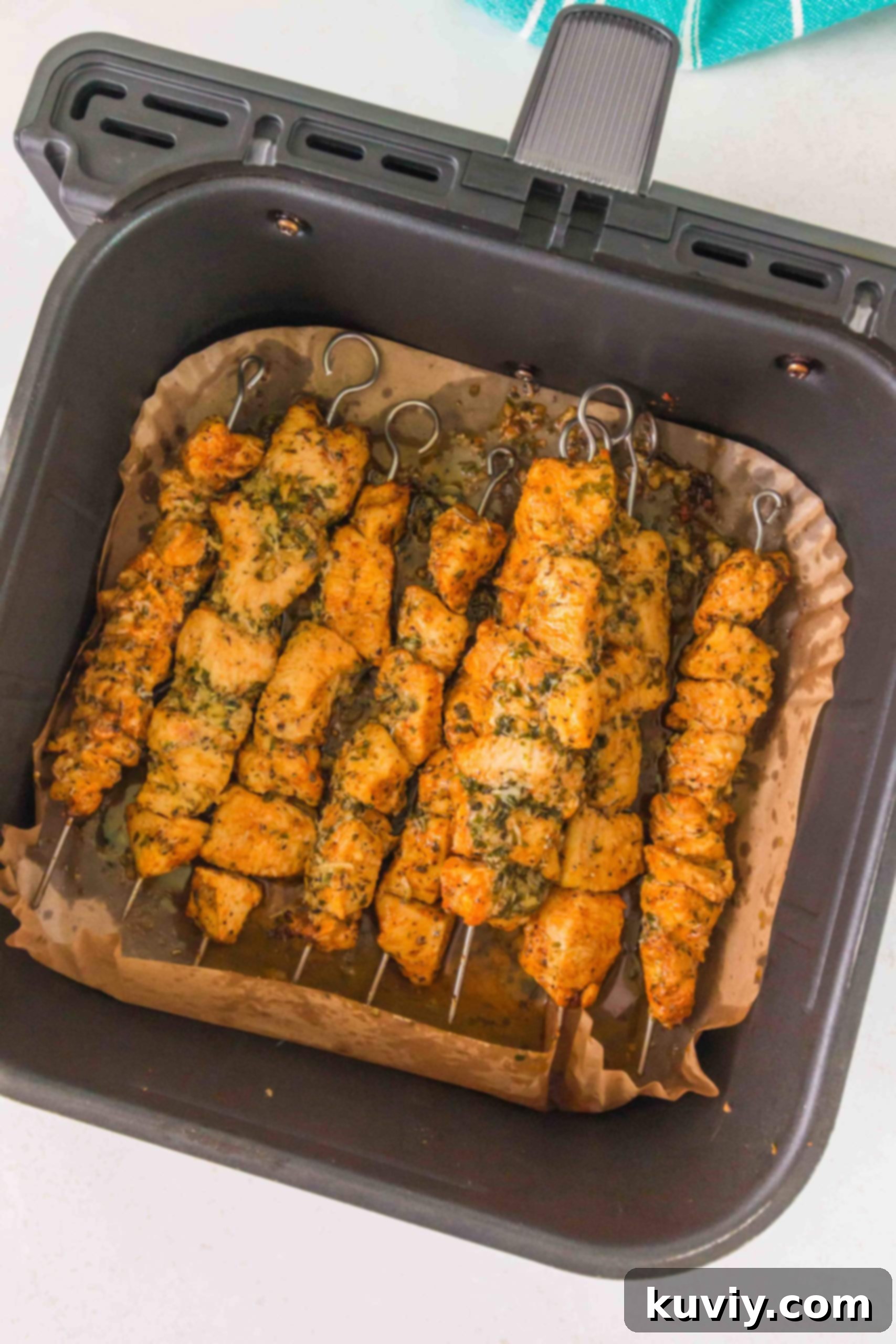 Ninja Air Fryer: 30 Fast & Flavorful Recipes 19 Air Fryer Garlic Butter Chicken Skewers