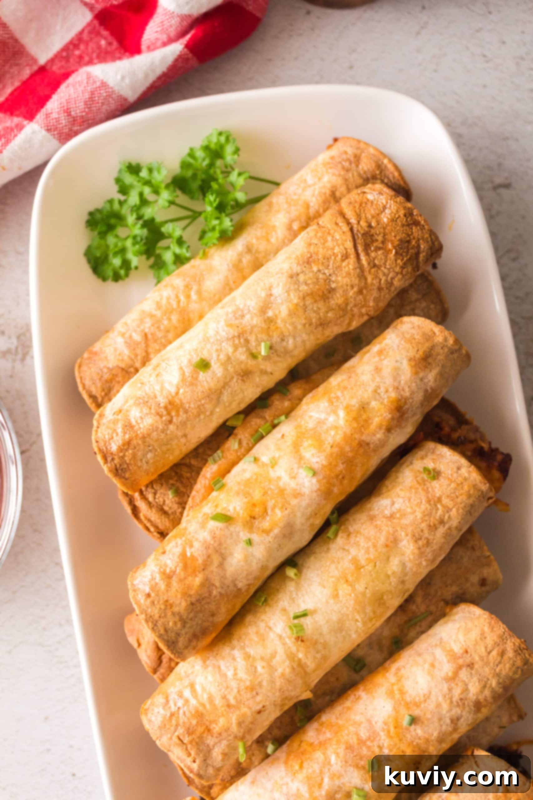 Ninja Air Fryer: 30 Fast & Flavorful Recipes 24 Air Fryer Beef and Bean Taquitos